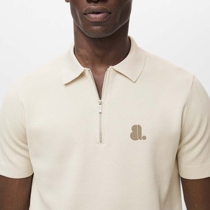 ซิปครึ่งแขนสั้นสำหรับผู้ชายผ้าใยไผ่ระบายอากาศได้ดี100% สำหรับเสื้อเชิ้ตซิปด้านหน้า - Product Image 5