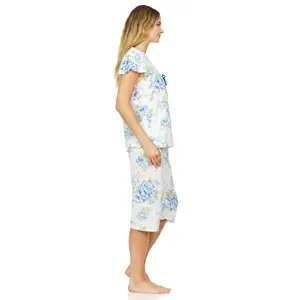 Conjunto de pijama Capri para mujer, pijama para dormir, camisón para mujer