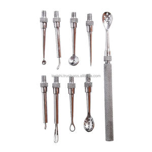 ชุดอุปกรณ์กำจัดสิวหัวดำ สิวอักเสบ สิวเสี้ยน 10 ชิ้น ด้ามจับปรับได้ ผลิตจากสแตนเลสคุณภาพสูง สีดำ ขายดี - Product Image 2