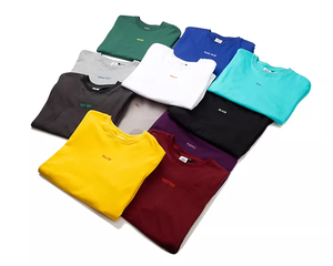 T-shirt manches courtes homme, décontracté, couleur unie, haute qualité, 100% coton, nouvelle collection automne - Product Image 3