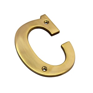 Chiffres ménagers faits à la main maison Alphabet plaque de porte pour appartement bureau chambre lettre signe métal laiton chiffre - Product Image 1