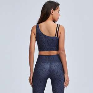 Combinaison de yoga pour femmes avec veste en coton à carreaux à fermeture éclair et leggings, tenue de sport décontractée pour la course à pied, la salle de sport, tenue de sport ajustée en une seule pièce - Product Image 3