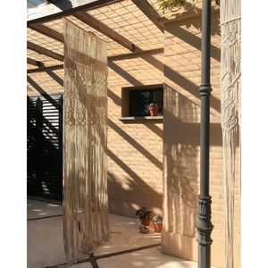 Magnifique rideau mural bohème en macramé fait main avec des pompons pour le salon, décoration artistique pour la maison - Product Image 2