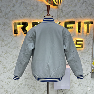 Veste pour homme en laine et soie brodée de style nouveau, avec fermeture à boutons recouverts, vestes universitaires, vestes de lettreman - Product Image 3