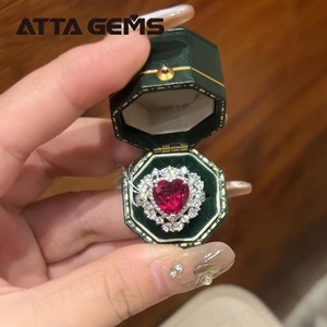 ATTA trái tim <span class=keywords><strong>Ruby</strong></span> Nhẫn ngày của mẹ 925 bạc mạ vàng thực sự của mẹ ngày trang sức cho mẹ Nhẫn - Product Image 1