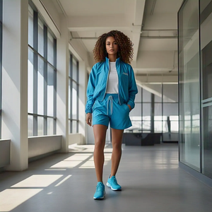 Casual <b>Sports</b> 3 Piece Sets Woman Outfit Short Sleeve Crop Tops + Short + <b>Headband</b> Summer Fitness Tracksuits - Product Image 5