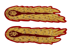 Nouveau Design Or 100% Fil Vêtements Vêtement Marque Logo Patches Broderie Rouge Doré Badges - Product Image 2