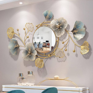 Espejo de pared circular moderno con Marco en capas. Acento decorativo contemporáneo. Disponible a precios al por mayor desde India - Product Image 2