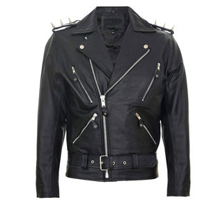 Veste en cuir pour homme, coupe ajustée, élégante, pour moto, streetwear et mode décontractée - Product Image 2