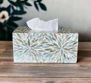 Boîte à mouchoirs rectangulaire classique de haute qualité en os incrusté, en bois et résine, pour la maison, l'hôtel et la restauration - Product Image 4