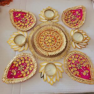 Tapis de Rangoli traditionnel multicolore pour Diwali Vibrant Design complexe Centre de table de mariage Décoration de table pour bougeoirs - Product Image 3