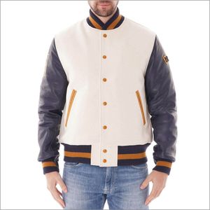 Blouson universitaire de baseball pour homme grande taille, personnalisé ODM OEM, avec patchs en chenille et broderie de lettres en laine, pour l'hiver, style urbain, col montant et devant. - Product Image 1