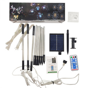 Paquete <span class=keywords><strong>de</strong></span> 6 luces <span class=keywords><strong>solares</strong></span> <span class=keywords><strong>de</strong></span> <span class=keywords><strong>Navidad</strong></span> 120 LED <span class=keywords><strong>de</strong></span> carga USB con 8 modos <span class=keywords><strong>de</strong></span> iluminación y luces <span class=keywords><strong>de</strong></span> fuegos artificiales remotas IP65 para <span class=keywords><strong>Navidad</strong></span> - Product Image 1