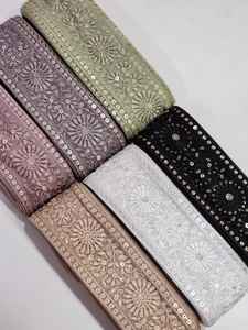 Encaje bordado de flores cosido a mano de nuevo diseño, encaje de borde de vestido - Product Image 2