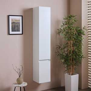 White Suspended Bathroom Column <b>Wall</b> <b>Shelf</b> - Product Image 1