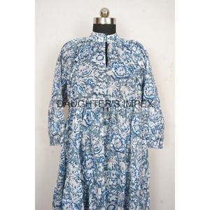 Robe longue et robe midi à imprimé floral, en coton indien tissé et écologique, robe bohème et hippie, tuniques imprimées à la main - Product Image 3