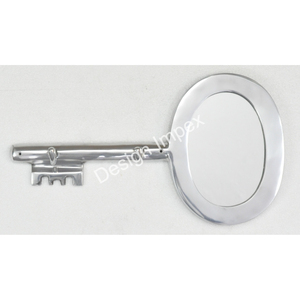 Metal Crafts Key Style Oval Frame <b>Bathroom</b> <b>Wall</b> <b>Mirror</b> With Key Clothes Hanger Rail 2 Hooks Modern Interior Decor - Product Image 5