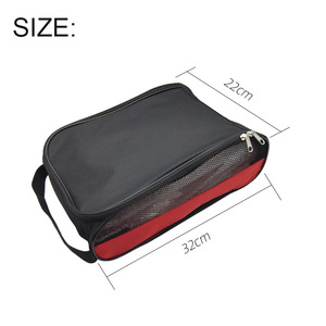 Práctico mango al aire libre bolsa de zapatos de golf poliéster ecológico con ventilación de malla para un mejor flujo de aire cremallera y cierre de cuerda - Product Image 5
