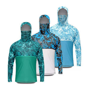 Nueva llegada de buena calidad 100% poliéster Spandex ropa deportiva ropa de pesca camisas con capucha manga larga UPF 50 + camisas de protección solar - Product Image 1