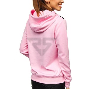 Hot Pink Winter Women Pullover Sudaderas con capucha de algodón de manga larga Sudaderas con capucha de poliéster de tres colores Block Ladies - Product Image 2