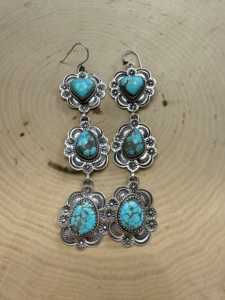 Mejor diseño 925 Plata Natural Kingman Golden Hill turquesa piedra preciosa colgante pendiente para mujer joyería personalizada fabricante - Product Image 2