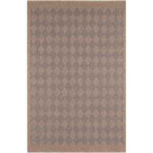 Tapis d'extérieur réversible lavable bleu en polypropylène, tapis carré moderne - Product Image 1