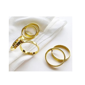 Servilletero de metal brillante con forma cuadrada para el hogar y el hotel, anillo de lujo chapado en oro, respetuoso con el medio ambiente, superventas - Product Image 5