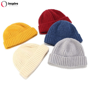 Gorro de lana con logotipo bordado personalizado para mujer, gorrito de alta calidad, Color sólido, para invierno - Product Image 3