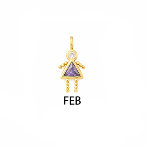 Pendentif pour fille avec pierre de naissance, pendentif délicat fait à la main en pierre précieuse plaqué or rose, bijou pour femmes - Product Image 2