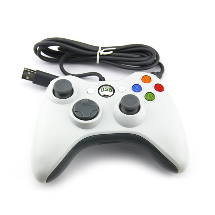 HONSON Gamepad getaran kabel USB, untuk pengontrol PC Windows 7 / 8 / 10 bukan untuk Xbox 360 Joypad dengan kualitas tinggi * putih