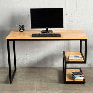 UBAN Minimalist Design FD68032 Bookshelf <b>Computer</b> Table 120x60x75cm Rubber Wood Study <b>Desk</b> for Bedroom Use - Product Image 6