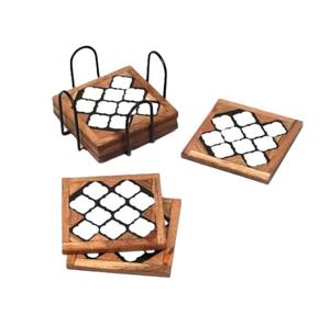 High Quality Swirl Epoxy Resin Tea <b>Coaster</b> <b>Set</b> Of 4 With Resin Holder Coffee Wine Breakfast Dinnerware Mats & Pads <b>Placemat</b> - Product Image 3