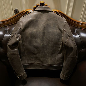 Chaqueta de cuero personalizada para hombre 2025, chaqueta de invierno hecha en Pakistán, cierre de botón de relleno de algodón, bolsillo estampado de talla grande, característica cálida - Product Image 5