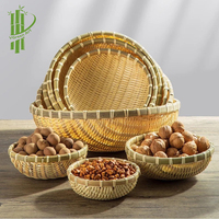 Nouveau modèle 2025, paniers de rangement en rotin et bambou naturels, faits à la main, écologiques, vintage, en forme de cercle, pour fruits et pain, prix avantageux