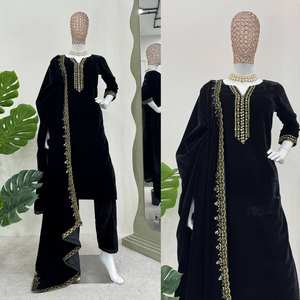 ชุดเดรสผ้ากำมะหยี่ระบายอากาศได้ดีชุดใส่ประจำวันชุดแฟนซีชุดปาร์ตี้สำหรับผู้หญิง salwar pakistan - Product Image 6