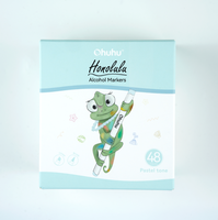 Ohuhu 48 Marqueurs Pastel Pointe Pinceau - Couleurs Pastel Douces Pinceau & Ciseau - Encre Rechargeable à Base d'Alcool