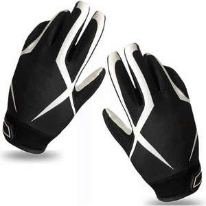 Customizable American <b>Football</b> Receiver <b>Gloves</b> for <b>Youth</b> Adults Sticky Anti-Slip Leather Palm Grip Available Various Sizes - Product Image 2