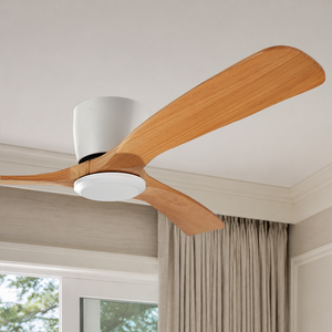 USA In Stock Modern 52 Inch Wood <b>Ceiling</b> <b>Fan</b> No Light Solid Wood Blades Quiet DC Motor <b>Remote</b> <b>Control</b> for Living Room - Product Image 1