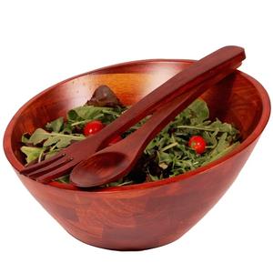 Ensemble de bols en bois d'acacia durables de haute qualité pour salade et nourriture personnalisé en vrac en gros avec cuillères ustensiles de cuisine de couleur naturelle - Product Image 5