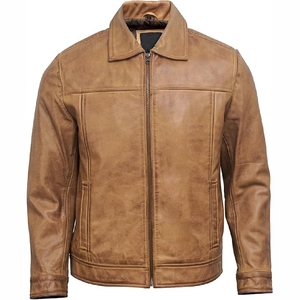 Winter-ready leather <b>biker</b> <b>jacket</b> for men, soft genuine leather, durable and stylish OEM/ODM available - Product Image 1