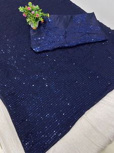 ราคาที่ไม่มีใครเทียบได้สำหรับส่าหรีผ้าไหมแบบดั้งเดิมที่สวยงามเสื้อทำงาน georgette ตามลำดับสำหรับผู้ใหญ่ในสไตล์ชาติพันธุ์ - Product Image 5