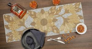 Christmas Decorative and Leaves Design Beaded <b>Runner</b> Placemat <b>Dining</b> <b>Table</b> Fancy Mat Handmade Decorative <b>Runners</b> for Wedding - Product Image 3