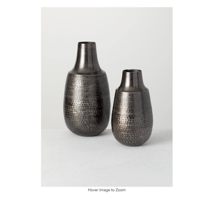 Florero de metal negro hecho a mano con maceta decorativa de jardín de diseño martillado para el hogar artículo decorativo de boda en Venta Directa - Product Image 2