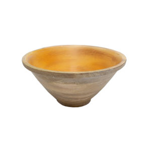 Bol à fruits de forme ronde en bois émaillé blanc fini naturel pour table maison et hôtels nourriture et collations bols de service faits à la main - Product Image 2