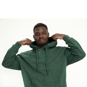 Sudadera con Capucha Corta Extra Grande para Hombre, Cálida para Invierno, Color Gris con Forro Polar Puro, Diseño Personalizado con Estampado y Técnicas de Bordado - Product Image 4