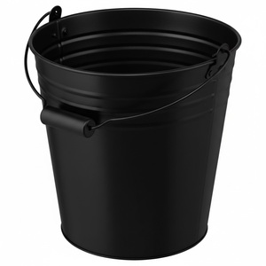 Best Design <b>Black</b> Powder Coating Metal Bucket With Handle Galvanized Iron Pail Storage Container Garden Planter Bucket For Home - Product Image 3