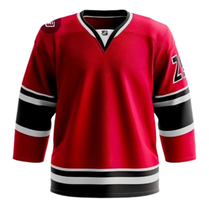 Service OEM sur mesure Maillot de hockey sur glace USA Séchage rapide et antibactérien Impression par sublimation Chemises de hockey à manches longues - Product Image 5