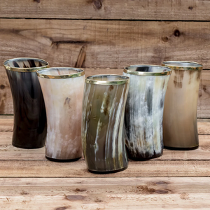 Verres à boire en corne naturelle de la meilleure qualité, taille personnalisée, verres à boire viking en corne courte, couleur naturelle, poterie en céramique - Product Image 5