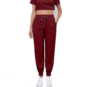 Pantalon ample pour femmes de qualité supérieure sur mesure toile de coton taille moyenne vente chaude pour la saison d'hiver - Product Image 4