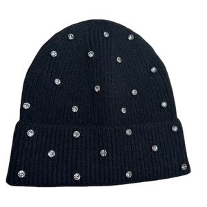 Women's Winter Knit Beanie <b>Hat</b> Soft Warm Diamond Embellished for Party Casual Outfit Gift rhinestone beanie breathable for <b>girl</b> - Product Image 2